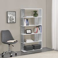 Bücherregal Aneby 159x80x24cm mit 5 Ablageflächen Weiß / Betonoptik