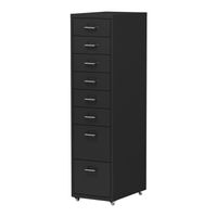 Rollcontainer Kökar mit 8 Schubladen 109x28x41 cm Schwarz