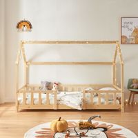 Kinderbett Sisimiut mit Matratze 90x200 cm Holzfarben
