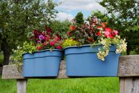 KHW Geländerblumentopf Flowerclip XL, 2er Set, meerblau