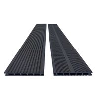 10m² WPC Terrassendiele mit Zubehör Schwarz