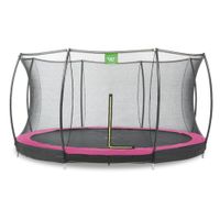 EXIT Silhouette Bodentrampolin ø427cm mit Sicherheitsnetz - rosa