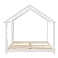 Halboffenes Kinderbett Tostedt mit Matratze 120x200 cm Weiß