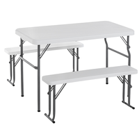 3tlg. Bierzeltgarnitur - Weiß