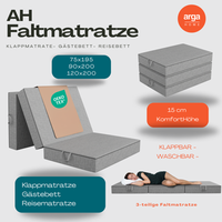 AH-Falt Klappmatratzen H3 15 cm– 3-teilige Faltmatratze, Gästematratze