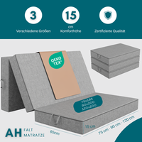 AH-Falt Klappmatratzen H3 15 cm– 3-teilige Faltmatratze, Gästematratze