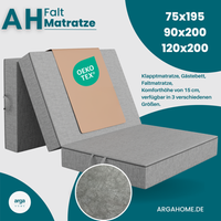 AH-Falt Klappmatratzen H3 15 cm– 3-teilige Faltmatratze, Gästematratze