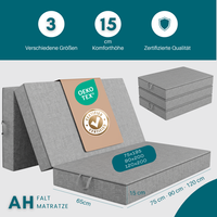 AH-Falt Klappmatratzen H3 15 cm– 3-teilige Faltmatratze, Gästematratze, 