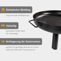 Feuerschale 80 cm, Feuerkorb schwarz für Terrasse, Garten oder Balkon