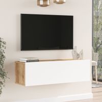 Fernsehtisch Lapinlahti 100 x 31,5 x 29,5 cm Eiche rustikal/Weiß