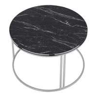 Couchtisch Aulum 50 x 70 cm Marmor, schwarz / Silber