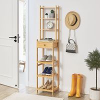 Standregal Siilinjärvi aus Bambus 163 x 33 x 28 cm bis 5 kg Natur