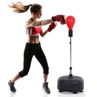 HOMCOM Punchingball mit Ständer, 136-154 cm höhenverstellbar Boxsack, Rot