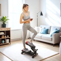 Mini-Stepper für Zuhause Up-Down Stepper mit LCD-Display bis 100 kg Schwarz