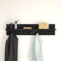Wandgarderobe Hammarö 80x11x18cm Marmoroptik, schwarz