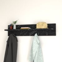 Wandgarderobe Hammarö 80x11x18cm Marmoroptik, schwarz