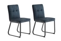 TALEA Stuhl, 2er Set, Metallgestell schwarz pulverbeschichtet, Stoff