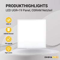 LED Panel, 60x60 cm, 36 W, 4320 lm, 4000 K, UGR<19, OSRAM-Driver,