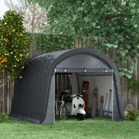 Autogarage 3 x 3 m Gerätehaus mit UV-Schutz, zwei Rolltore, Stahl, PE, Grau