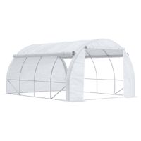 Outsunny 3,97 x 3 x 2m Gewächshaus Foliengewächshaus mit UV-Schutz für Garten
