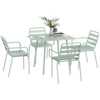 Outsunny 5 tlg. Sitzgruppe Gartenmöbel-Set Sitzgarnitur mit 1 Esstisch 4 Stühlen