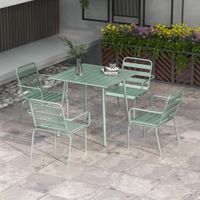 Outsunny 5 tlg. Sitzgruppe Gartenmöbel-Set Sitzgarnitur mit 1 Esstisch 4 Stühlen