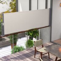 Outsunny Seitenmarkise, 300 x 100cm Gartenmarkise, Sichtschutzwand mit UV-Schutz