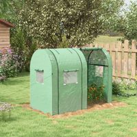 Outsunny Foliengewächshaus, Gewächshaus, Winddichtes Treibhaus mit Rolltür, Grün