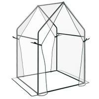 Outsunny Foliengewächshaus, Gewächshaus, Treibhaus mit Doppeltür, PE Transparent