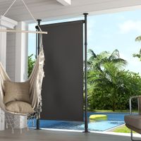 Outsunny Senkrechtmarkise, 120 x 220-310cm Balkonsichtschutz mit Sonnenschutz