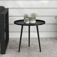 Beistelltisch, Couchtisch Gartentisch, Terrassentisch für Garten Stahl, Schwarz