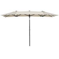 Outsunny Sonnenschirm, 150 x 295cm Gartenschirm, Verstellbar Doppelsonnenschirm