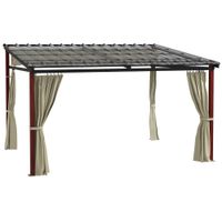 Outsunny Pergola ca. 3,5 x 3 m Winddichter Pavillon mit Seitenwände für Garten