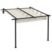 Outsunny Pavillon ca. 3 x 3 m Pergola Winddichte Terassenüberdachung für Garten