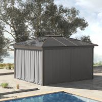 Outsunny 4 Seitenteile für 3x3 m Pavillon mit Haken Seitenwände Hellgrau