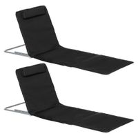 Outsunny Strandmatte 2er Set Sonnenmatte Faltbar 5-stufig Tragetasche Stahl