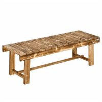 Outsunny Gartenbank Holzbank rustikal Massivholz für 2 Personen Dunkelbraun