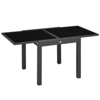 Gartentisch Esstisch für Garten mit Klappbarer Tischplatte, Schwarz, 160x80x75cm