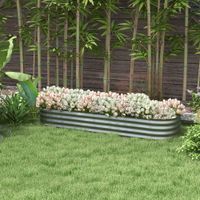 Outsunny Hochbeet Metall, Pflanzkasten, DIY Blumenkasten mit offenem Boden