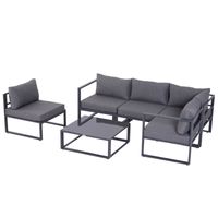 6-tlg. Gartengarnitur Gartenmöbel Gartenset Lounge Kissen Ecksofa 4–5 Personen