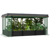 Hochbeet Stahl, Pflanzkasten, Blumenkasten mit Vogelschutznetz, Sonnenschutz