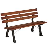 Outsunny Gartenbank 2-Sitzer, Sitzbank, Parkbank mit Rückenlehne, Kaffee