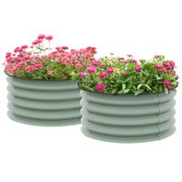 2er-Set Hochbeet aus Stahl, Pflanzbeet Frühbeet Gartenbeet Blumenkasten
