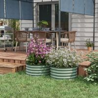 2er-Set Hochbeet aus Stahl, Pflanzbeet Frühbeet Gartenbeet Blumenkasten