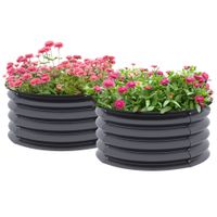 2er-Set Hochbeet aus Stahl, Pflanzbeet Frühbeet Gartenbeet Blumenkasten
