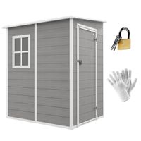 Gerätehaus 1,54m³, Gartenhaus mit Pultdach, 122 x 149 x 192/177 cm Gartenschrank