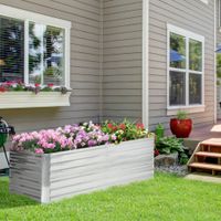 Hochbeet aus Stahl, Pflanzbeet Frühbeet Gartenbeet Blumenkasten steckbar Balkon