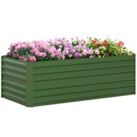 Outsunny Hochbeet aus Stahl, Pflanzbeet Frühbeet Gartenbeet Blumenkasten
