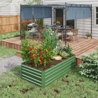 Outsunny Hochbeet aus Stahl, Pflanzbeet Frühbeet Gartenbeet Blumenkasten