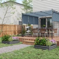 Outsunny 2er Set Hochbeet Stahl, Pflanzbeet Frühbeet Gartenbeet Blumenkasten